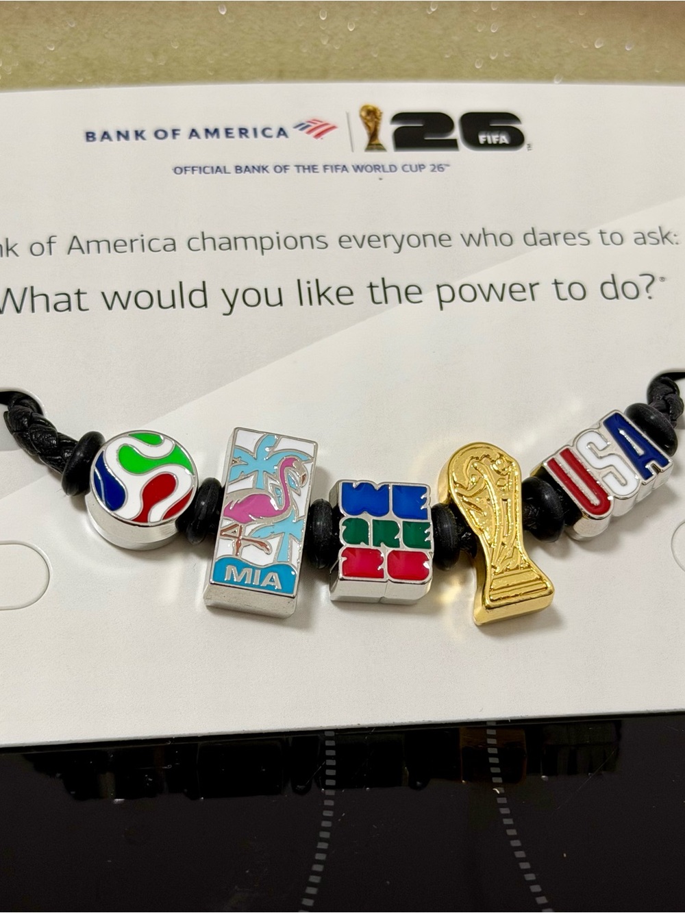 WORLD CUP 2026 Soccer Charm Bracelet with USA & Trophy Charms